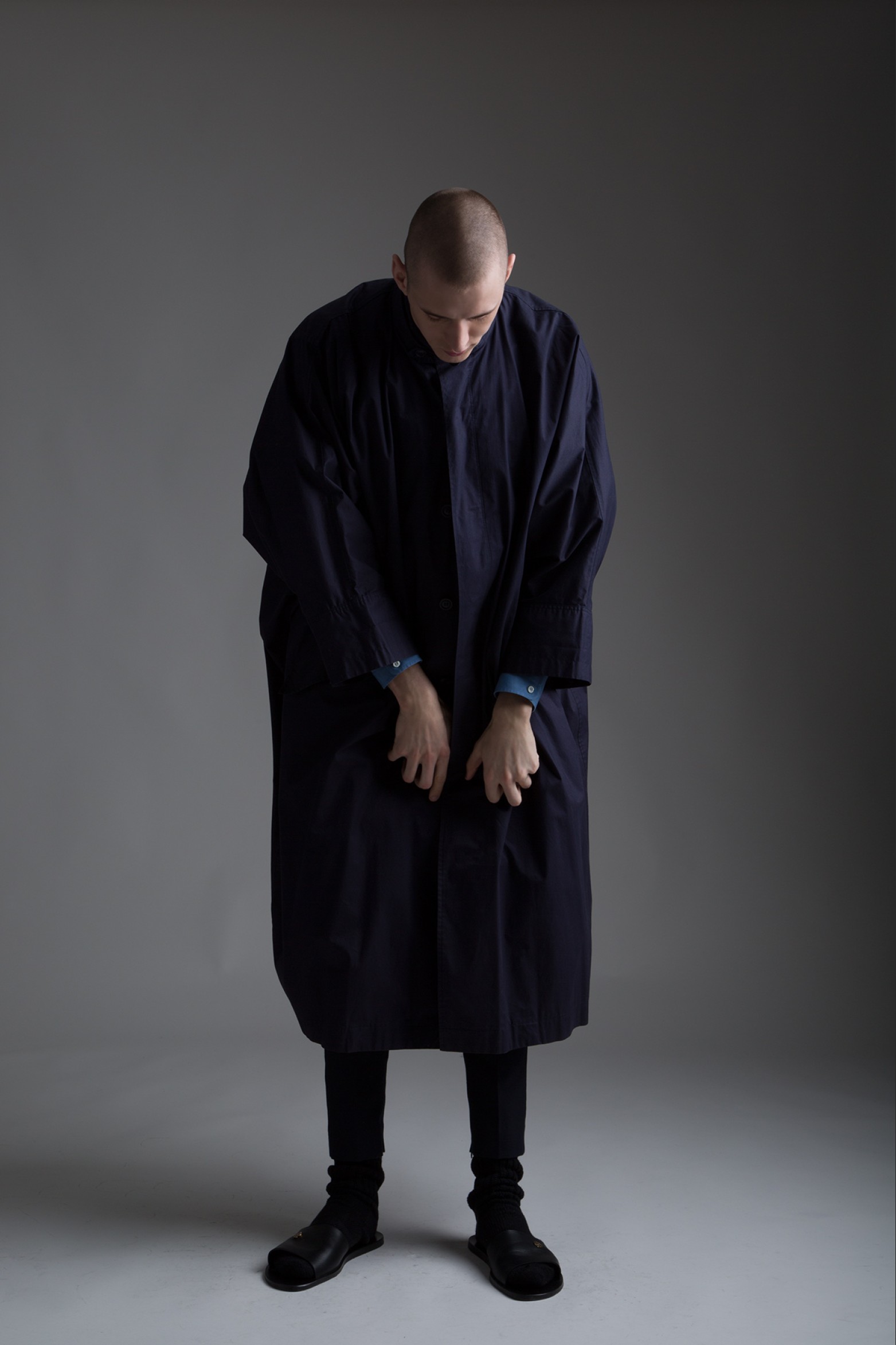 Vintage Issey Miyake Navy Blue Cotton Windcoat CO76 | The New